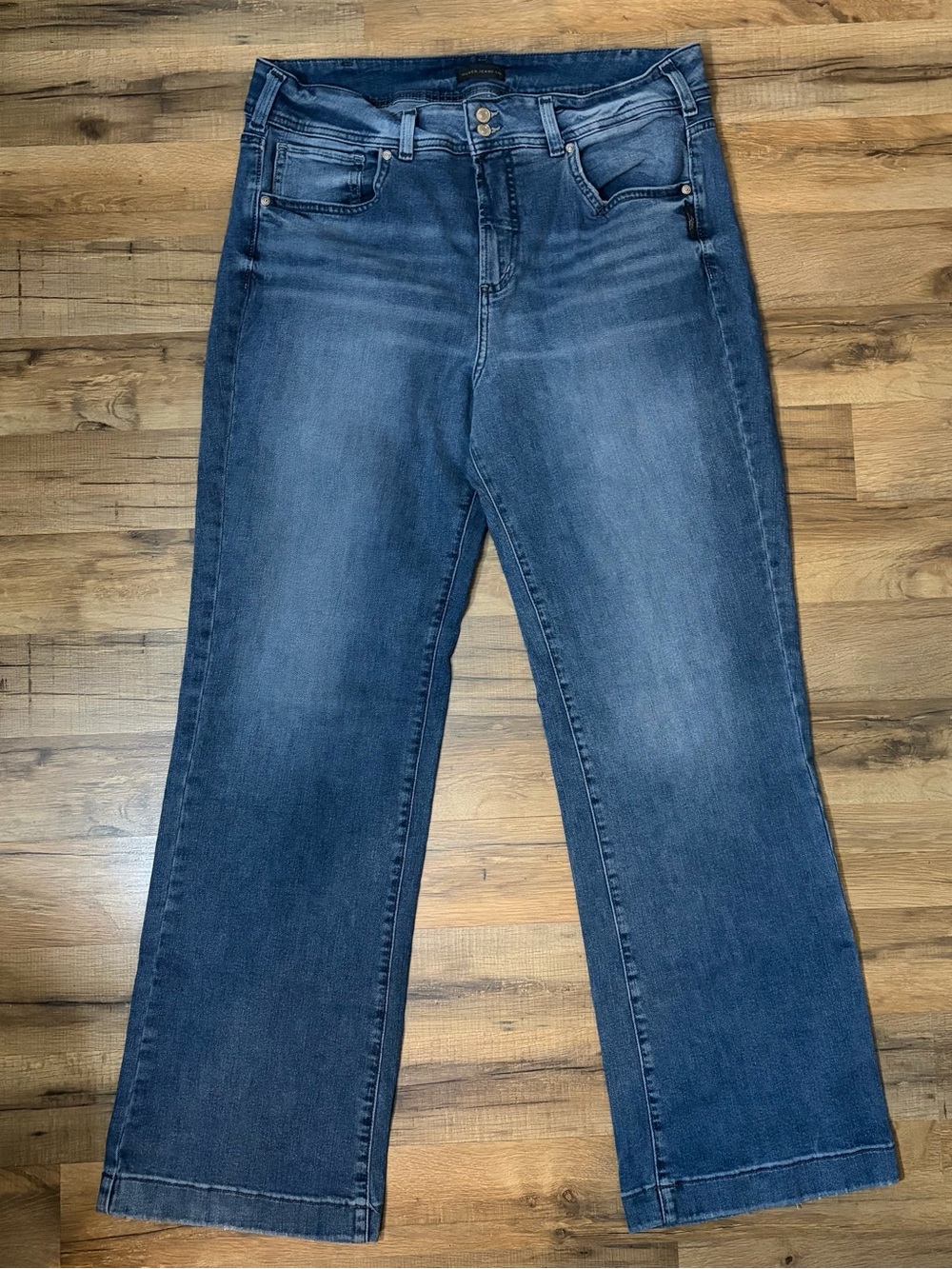 Silver Jeans Co Avery Trouser Wide Leg Flare Jeans Medium Wash Size 18 Y2K Boho